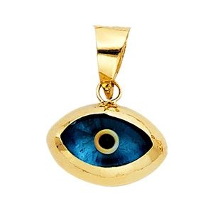 14K Yellow Gold  Evil Eye Pendant